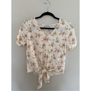 Madewell | Floral Tie-Front Blouse